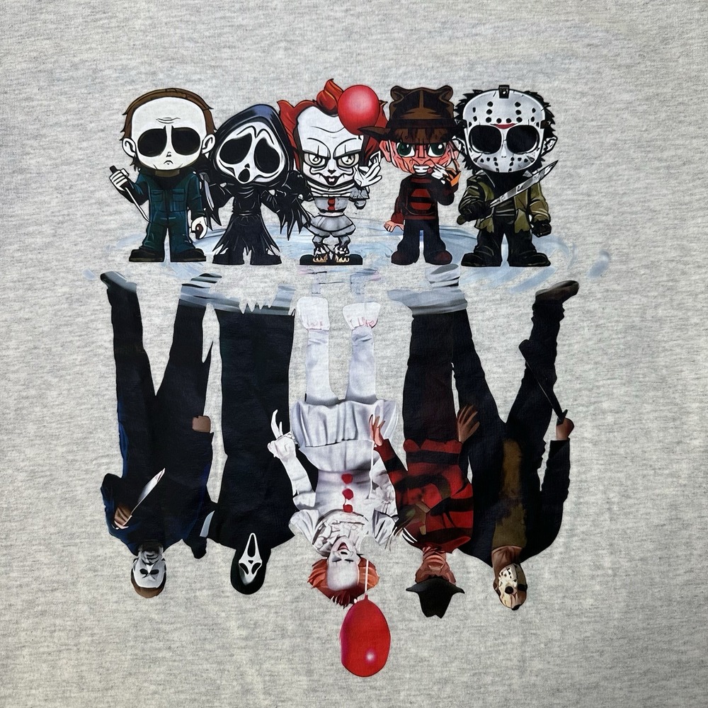 Halloween Horror Movie Friends T-Shirt Freddie Jason Ghostface Graphic‎ Tee M